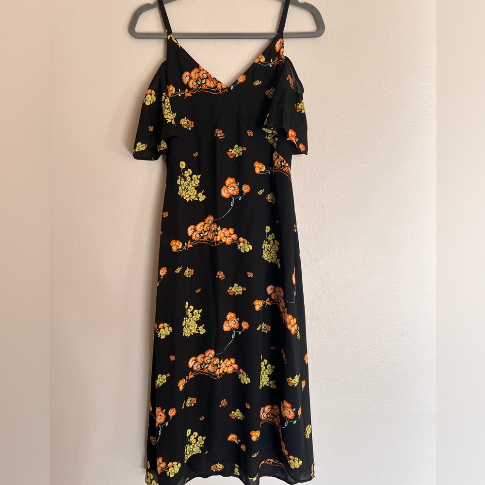 A.L.C Floral dress with cold shoulder short sleeve